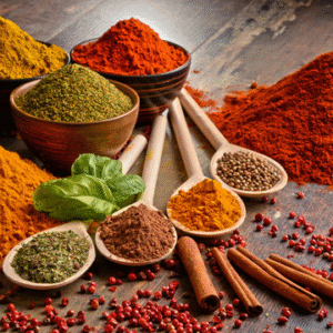 spices ; hot and spicy barbecue rub and table seasoning.